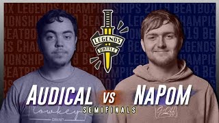 inward bass napom? Troath bass?（00:00:57 - 00:06:53） - Audical vs Napom | Beatbox Legends Championships 2019 | Semifinals