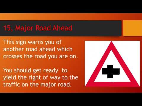 ROAD SIGNS 0 15Major Road Ahead