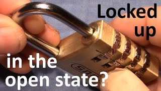 (picking 271) ABUS 165/40: Open shackle decoding a 4 wheel combination padlock, locked up open state
