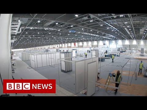 倫敦新冠狀病毒醫院的時間推移 - BBC News (Timelapse of new London coronavirus hospital - BBC News)