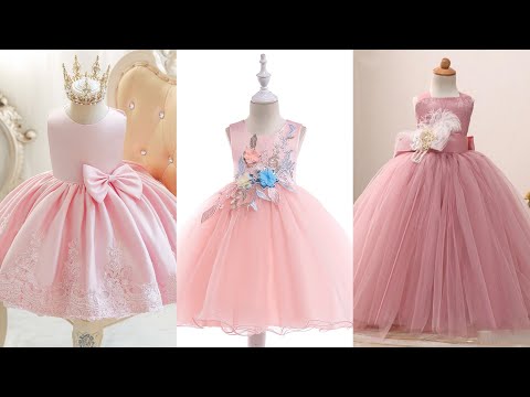Pink flower girl dresses, custom children dresses