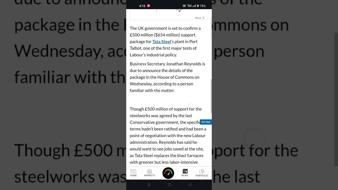 UK to provide $654 million for Tata’s Port Talbot steel plant