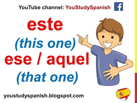 Spanish Lesson 54 - DEMONSTRATIVE PRONOUNS in Spanish Este Esta Ese Aquel Esto Eso Aquello This That