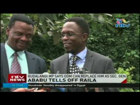 Ababu tells off Raila, tells ODM party to replace him