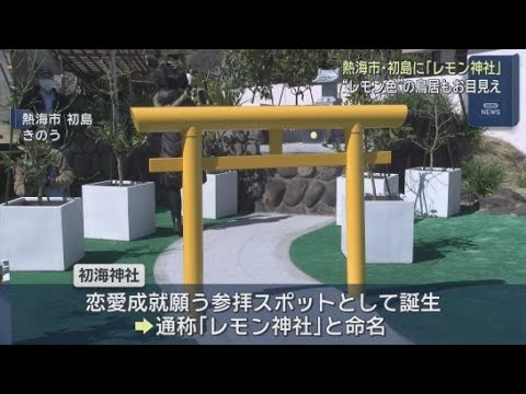 YouTube Video 「レモン色の鳥居が映える」　静岡・熱海市の初島に新たな名所「レモン神社」が誕生