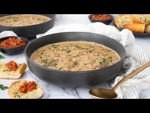 "Wiz Wit" Philly Cheesesteak Soup Recipe