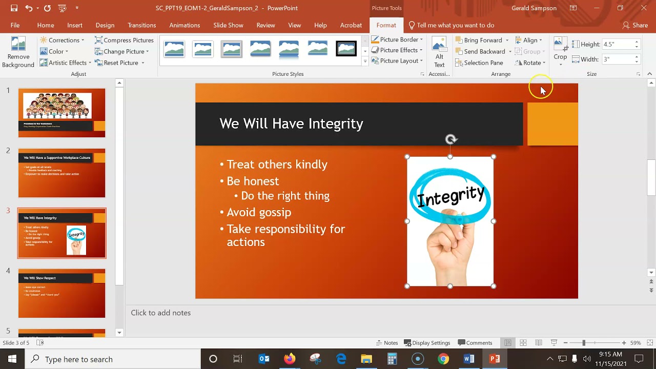 CS110 PowerPoint Module 1 SAM Module Project 2