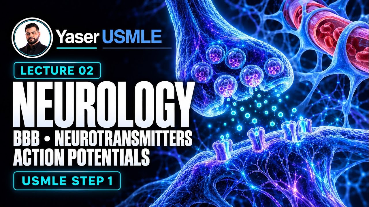 Neurology Lecture 2 (BBB, Neurotransmitters, Action potential), USMLE Step1, Dr Yaser