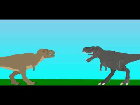 vastatosaurus vs tyranosaurus t-rex {pivot animator} stickdino fight