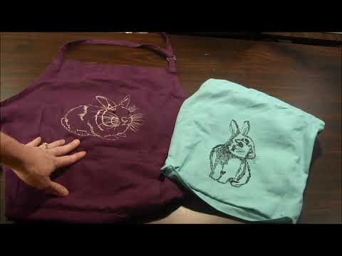 Machine Embroidered Bunny Aprons