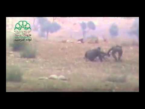 استهداف دبابة في جبهة عزيزة بواسطة مدفع بي 9 من قبل كتيبة عمرو ابن الجموح