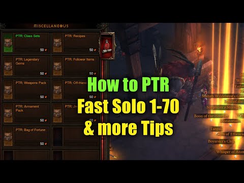PTR Tips & Tricks for fast Leveling and getting set up to Test!