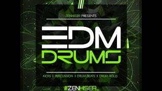Video thumbnail for EDM Drums - 275 Huge Driving EDM Drum Sounds, Beats & Drum Rolls! by Zenhiser Samples