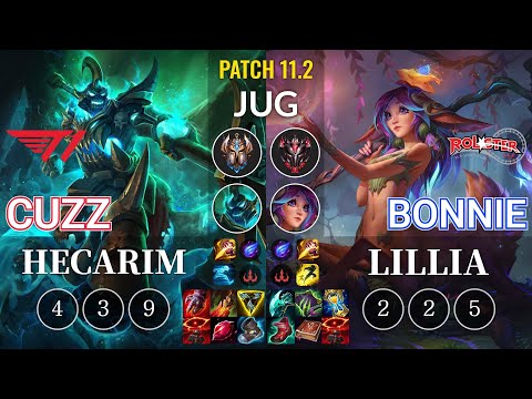 T1 Cuzz Hecarim vs KT Bonnie Lillia Jungle - KR Patch 11.2