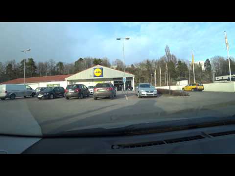 Sweden, Stockholm, driving from Lidl to bus stop Stuvsta Station