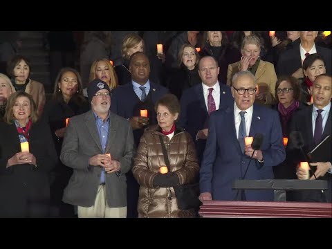 Democratic lawmakers sing 'God Bless America' during Jan. 6 press conference