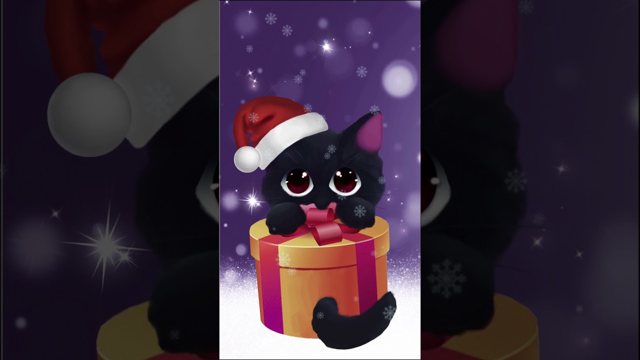 Galaxy Themes - [poly] black santa cat