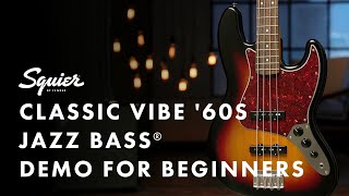 Video thumbnail for Squier Classic Vibe 60s JazzBass Demo For Beginners | Fender by Fender