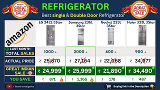 🥶Best Single & Double Door Refrigerators for Amazon Great Indian Festival 2024