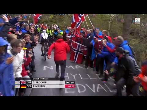 Norwegian police flooring a guy at Bergen UCI cycling world championship 2017