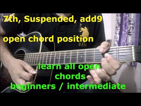 Guitar Open Chords Lesson | 7th Add9 Suspended Open Chord Position | Must Learn Chords