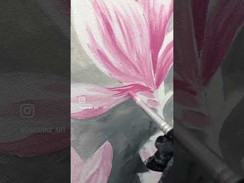 Paint magnolias with me 🌸 #magnolia #painting #paintingtutorial #paintingforbeginners #artvideo