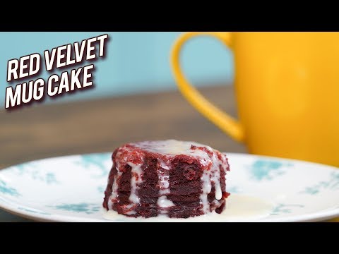 Red Velvet Mug Cake Recipe - How to Make Egg-less Mug Cake - 2 Mins Mug Cake Recipe - Bhumika