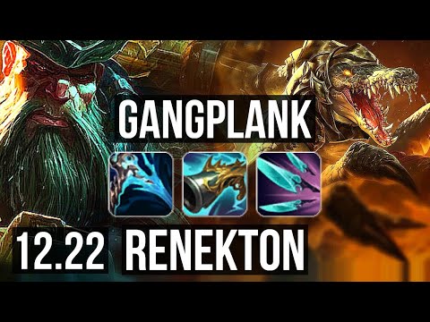 GANGPLANK vs RENEKTON (TOP) | Penta, 14/3/2, 900K mastery, Dominating | KR Diamond | 12.22