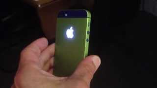 iPhone 5 customized to Blue and Green with a LIGHT MOD back.