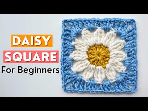 How To Crochet a Daisy Granny Square for Beginners 🌼