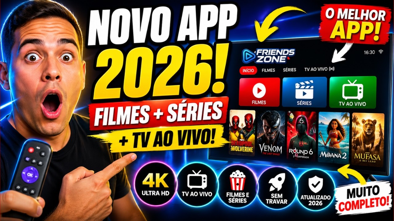🔥 NOVO APP para assistir FILMES, SÉRIES e TV AO VIVO em 2026!(Muito completo) MELHOR APP QUE JÁ USEI