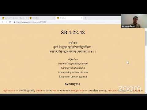 Nityam Bhagavata Sevaya  -  SB  4.22.41-42 class by HG Venu Gopal das