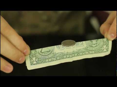 How to Balance a Coin on a Dollar Bill Trick - Cool Science Experiment!
