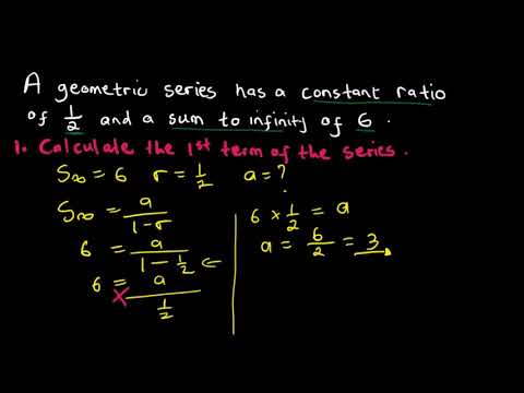 Geometric Sequence : Sum to infinity word problem.