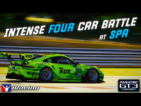 iRacing: Intense 4 Car Battle | Fixed Porsche 911 GT3 R @ Spa