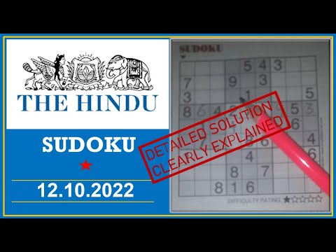 How to Solve 1 Star Hindu  Sudoku Oct 12,  2022 -  Step By Step Solution