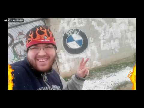 Das coole berühmte BMW Markenlogo Markenzeichen als Graffiti in Waldbüttelbrunn im Umkreis Würzburg