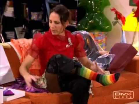 Malena Alterio in rainbow socks