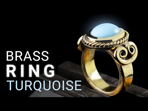 Turquoise Brass Ring (Jewelry)