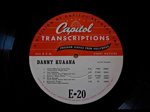 Danny Kuaana w Bernie Kaai steel guitar E 20 Transcription 1940s