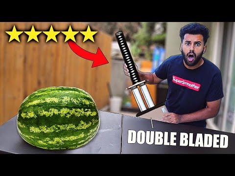 I Bought The BEST and WORST Rated WEAPONS On Amazon!! *DOUBLE BLADED KATANA!!* Video