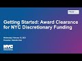 MOCS Award Clearance for NYC Council Discretionary Funding