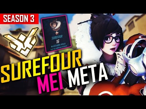 Overwatch ►Surefour 'Mei META' ft. Mendokusaii [Season 3 Grandmaster]