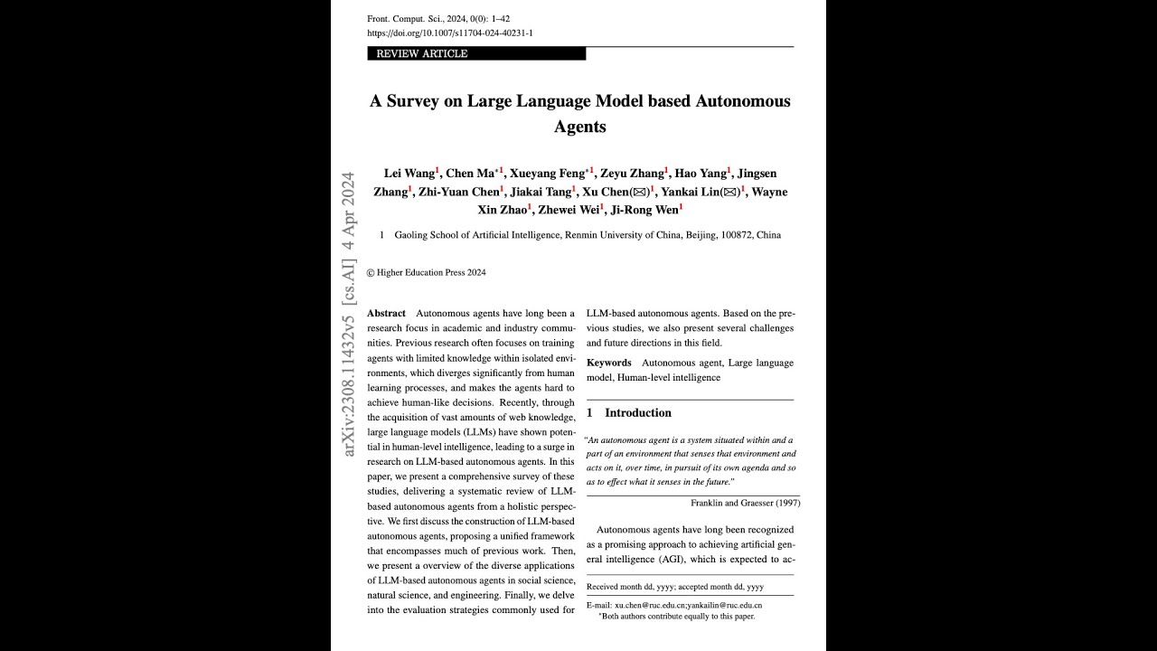 A Survey on Large Language Model based Autonomous Agents
