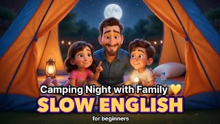 Camping Night with Family 💛🌙 | Learn English Through Story | Slow English for Beginners