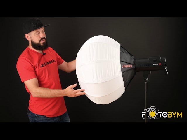 سوفت بوكس الكورة السريع من جينبي 85 سم مزود بحامل بوينز لمصابيح الاضاءة و الاستديو مع الحقيبة