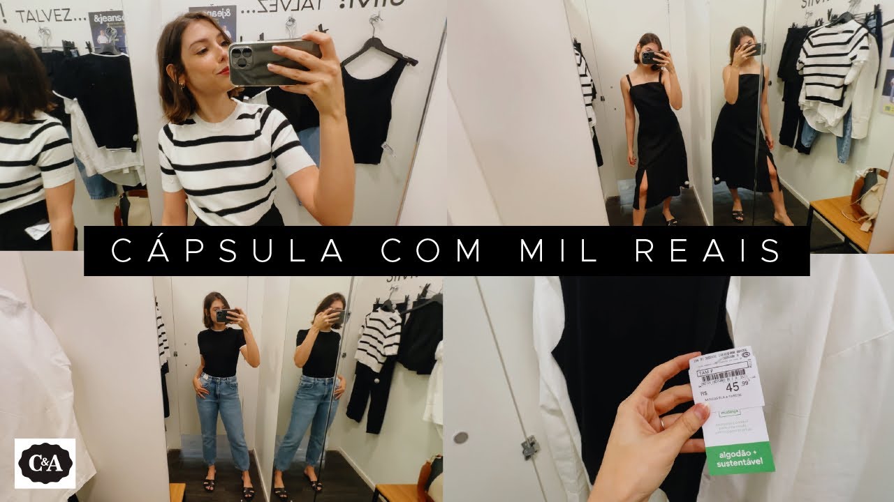 MONTEI UMA CÁPSULA COM R$1.000 NA C&A | BÁSICOS ESSENCIAIS