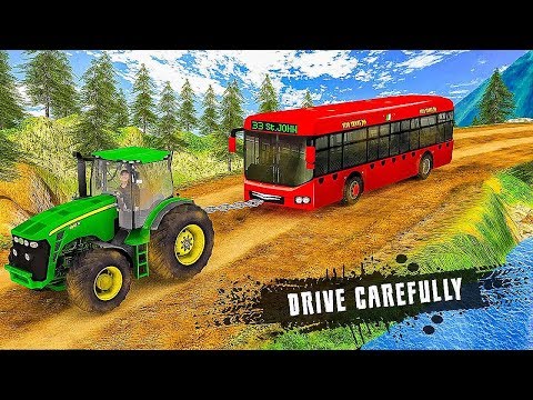 Chained Tractor Towing Bus - Android Gameplay