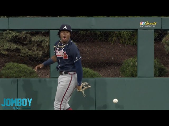 Ronald Acuña Jr  robs Kingery's home run but turns it into an inside the parker, a breakdown