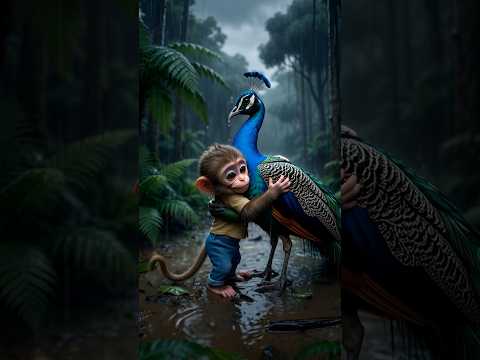 Wait till end 😱– The monkey frees the birds from the cage. #shortsfeed #shorts #babymonkey #monkey